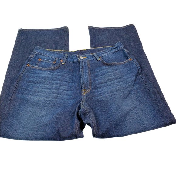 Lucky Brand Dungarees By Gene Montesano Size 34 x 30 Straight Leg Jeans Great - Picture 1 of 7